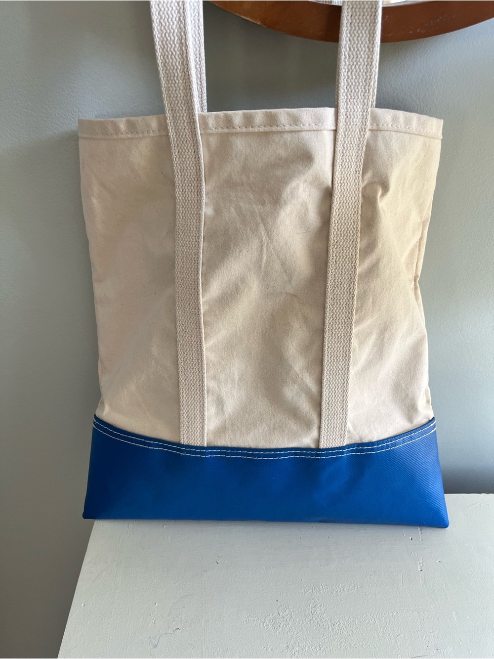 Perfect Canvas Tote Bag with Blue Bottom